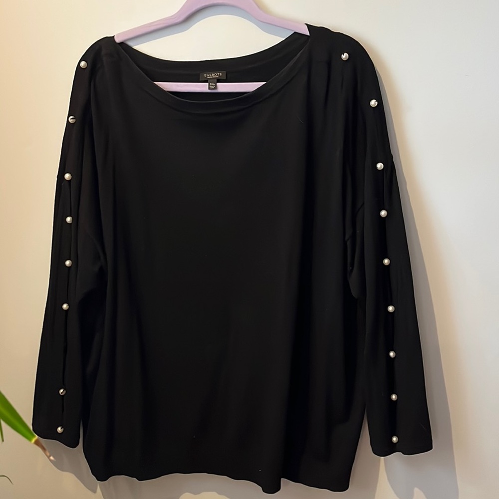 Black and pearl talbots sweater